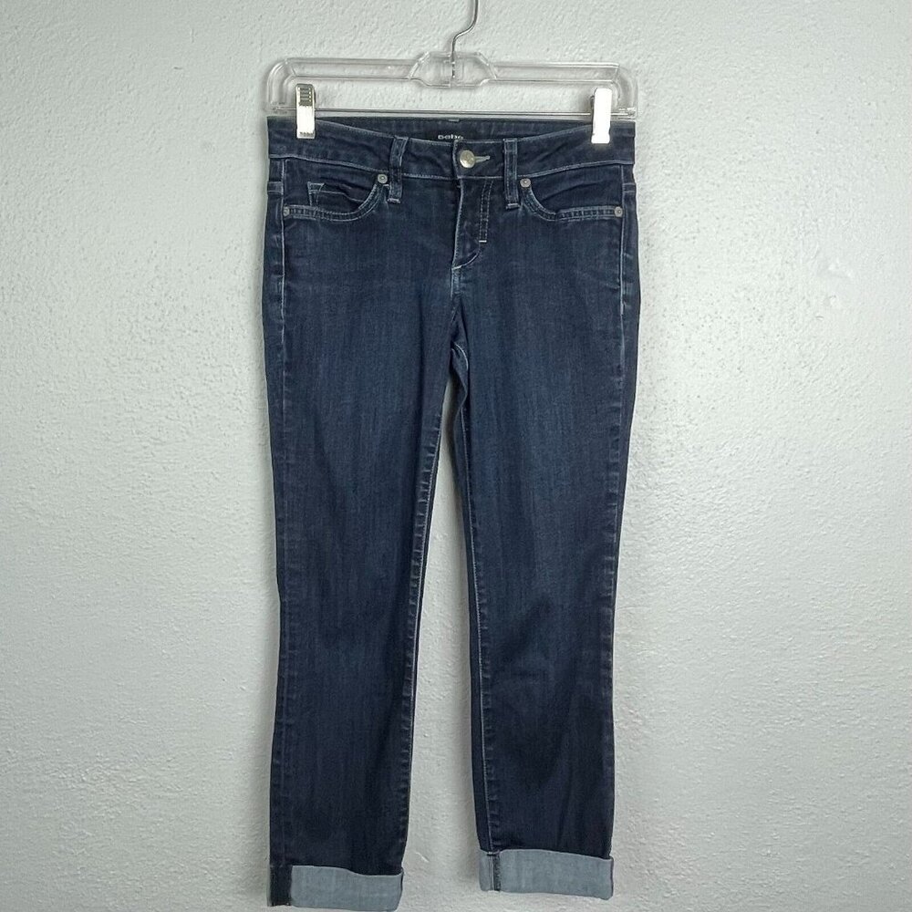 Bebe Women's Resin Rinse Wash Cuffed Leg Crop Jeans - Size 25